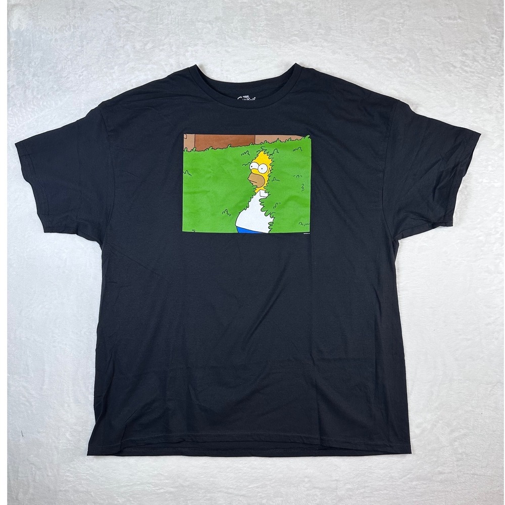 The Simpsons Homer Simpson Backing Into Bushes Meme Graphic T-Shirt Black XXL